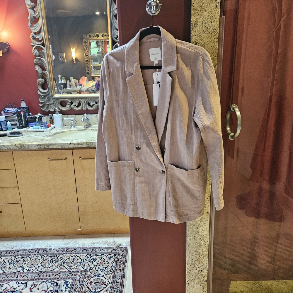 Gentle Fawn Linen Double-Breasted Blazer